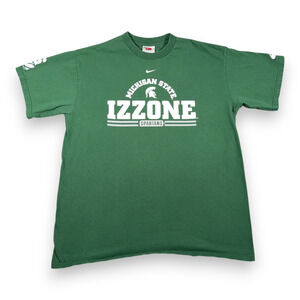 Vintage Michigan State Spartans Shirt Adult LARGE Green Nike Basketball Y2K